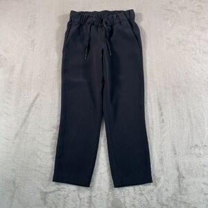 Lululemon On the Fly Pants Women 2 Black Drawstring 23" Inseam Activewear